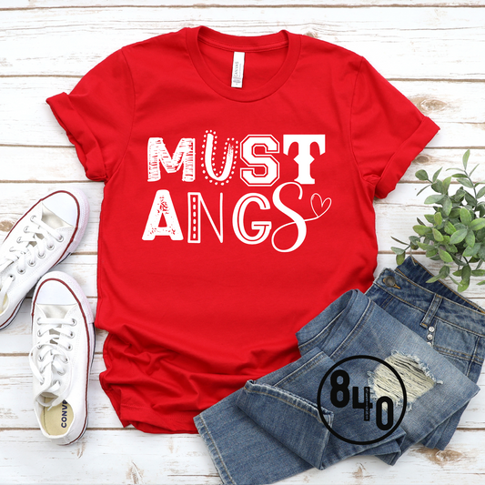 Mustangs Funky Font - White