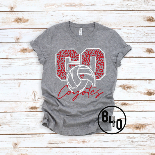 Go Coyotes Leopard Volleyball - Red & White