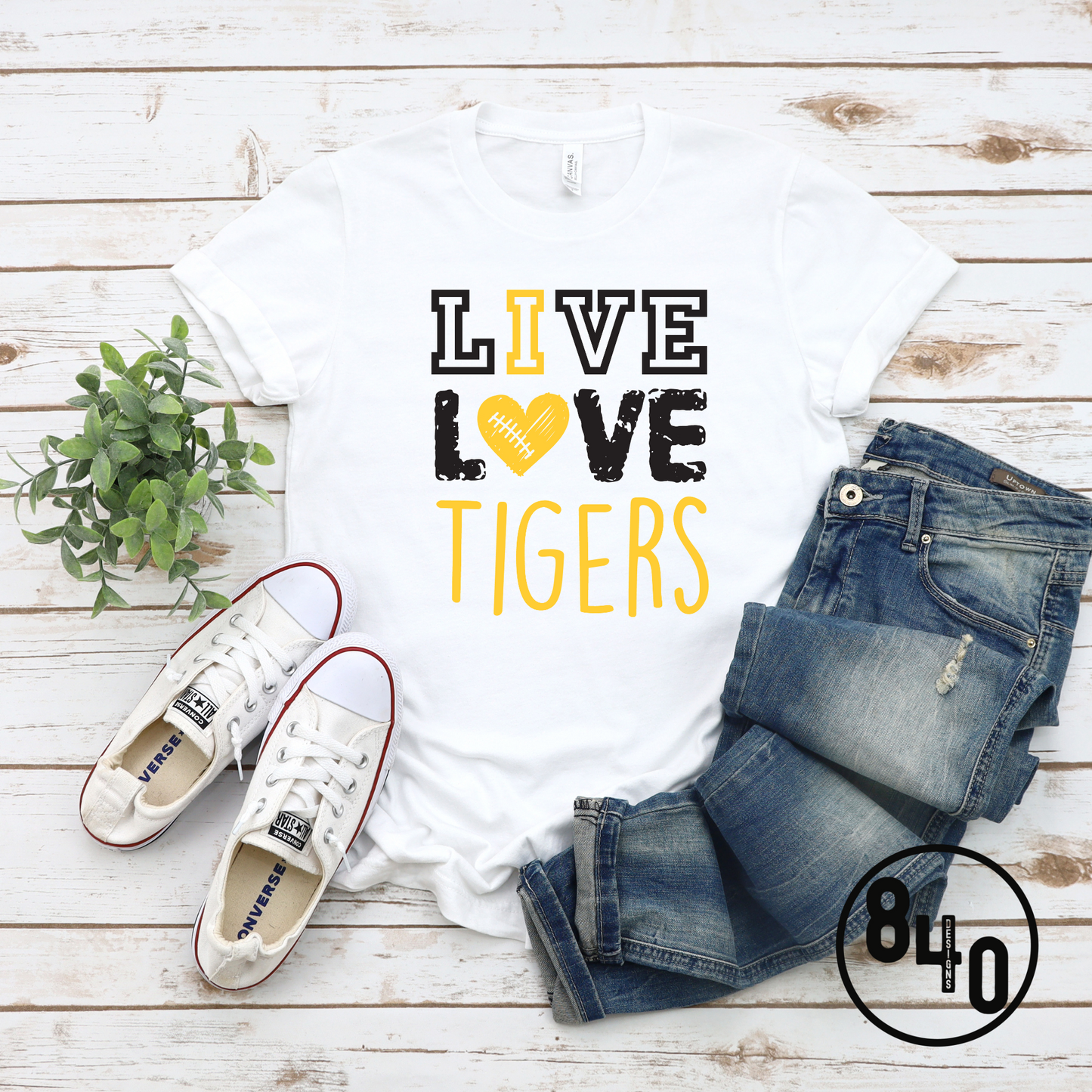 Live Love Tigers Football - Black & Yellow